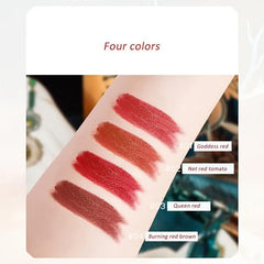 4pcs Matte Lipstick Set Box Moisturizing Nourishing Velvet Carved Lipstick