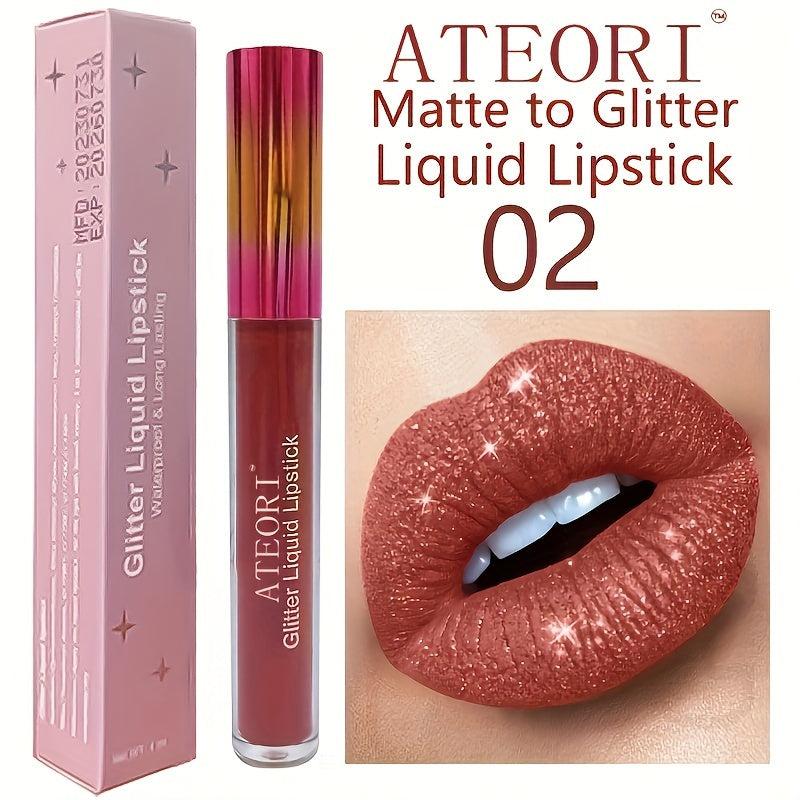 15-Piece Matte & Glitter Lip Set - Dark Red, Pink, Purple Sparkle Shades