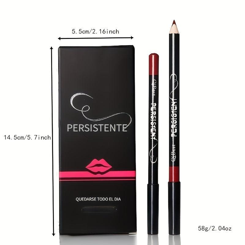 12 Colors Matte Lip Liner Pencil Set Waterproof Long Lasting Velvet Lip Liners
