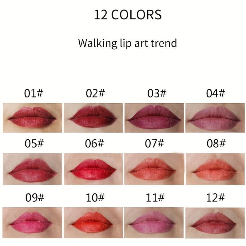 12 Colors Matte Lip Liner Pencil Set Waterproof Long Lasting Velvet Lip Liners