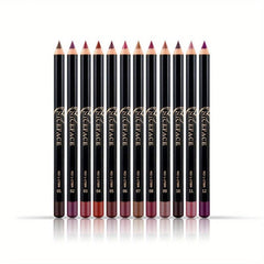 12 Colors Matte Lip Liner Pencil Set Waterproof Long Lasting Velvet Lip Liners