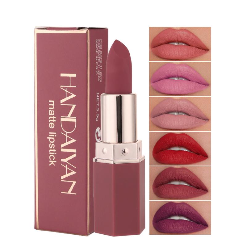 6 Colors Creamy Matte Lipsticks Waterproof Long Lasting Makeup