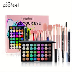 Makeup Set Eyeshadow Palette Eyeliner Eyebrow Pen Mascara Brushes All In One