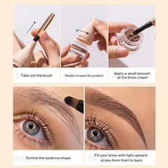 6 Colors Waterproof Eyebrow Pomade Tinted Cream With Brush