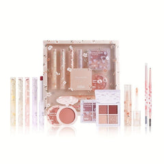 8pcs Flower Makeup Set: Lip Gloss, Lipstick, Blush, Eyeliner, Eyeshadow