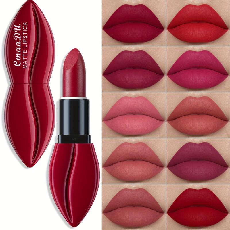 CmaaDu 10 Matte Lipstick Waterproof Lip Gloss for Colored Lip Makeup