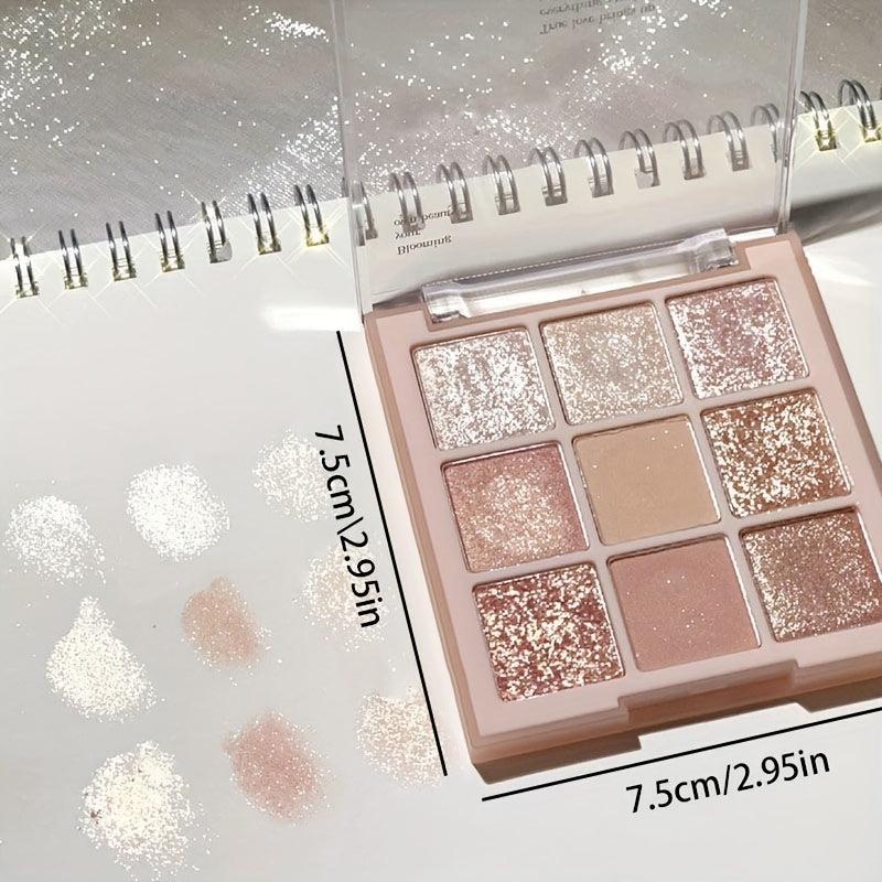 9 Colors Shimmer Matte Eyeshadow Palette Glitter Long Lasting Eye Makeup Tool