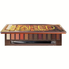 Warm & Bright Eyeshadow Palette Shimmer Matte Finish Cosmetics Mirror Brush