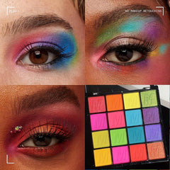 16 Color Eyeshadow Palette Matte Glitter Bright Blendable Dramatic Glamour Eye