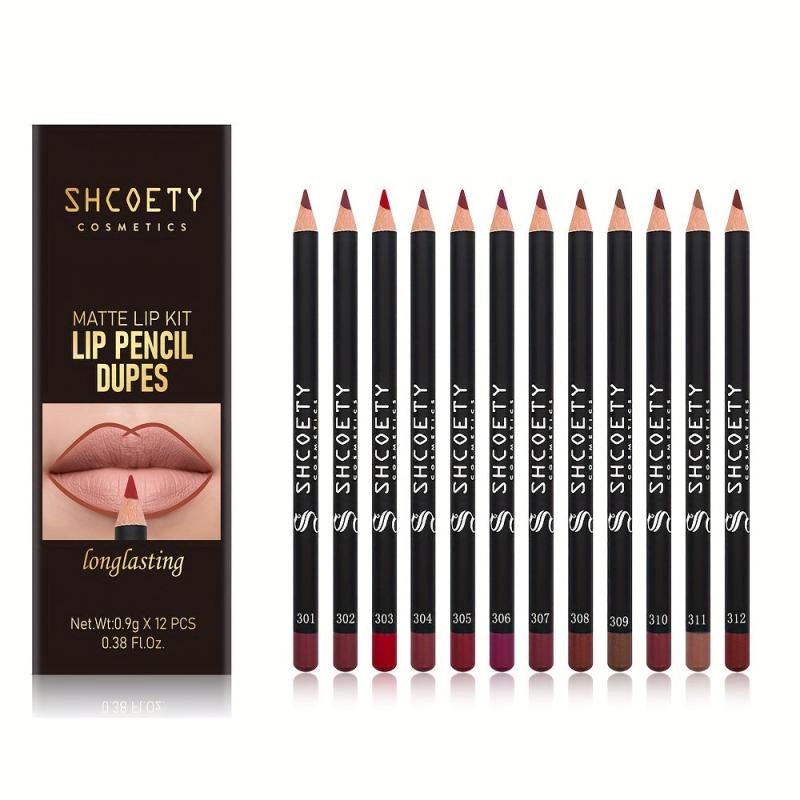 12pcs Lip Liner Set Waterproof Long Lasting Natural Look Lip Liner Crayon