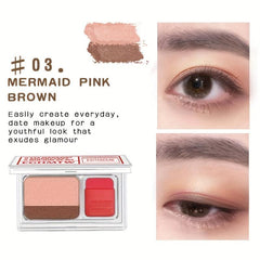 Pearly Two Tone Eyeshadow Palette Fast Makeup Durable Waterproof Gradient