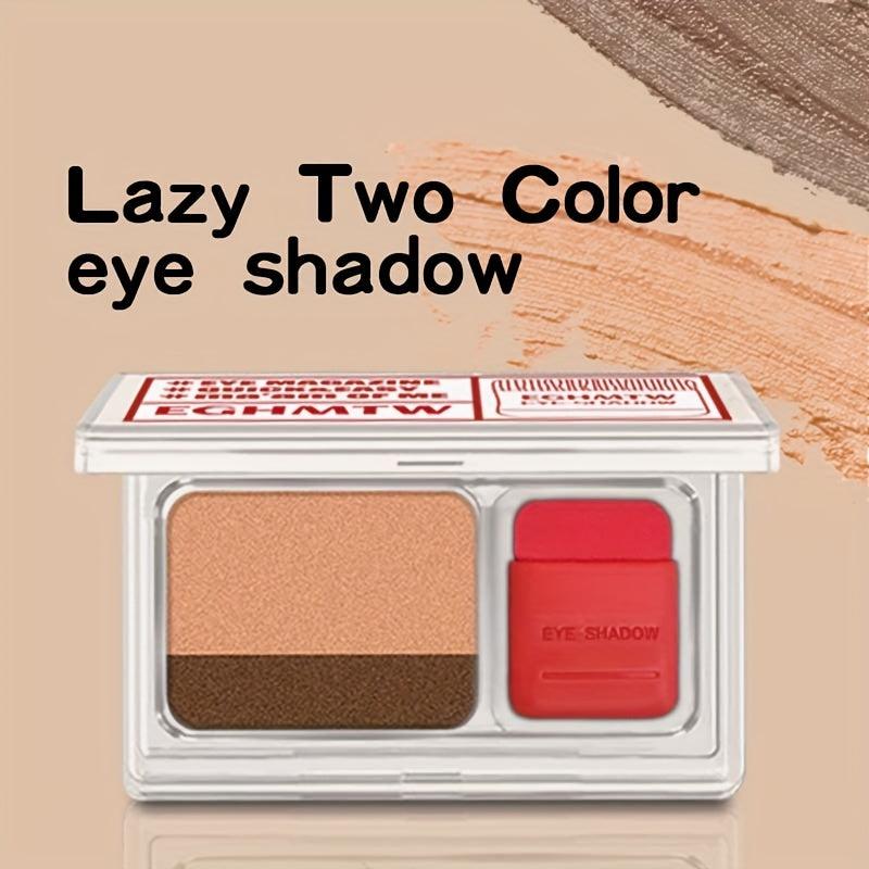 Pearly Two Tone Eyeshadow Palette Fast Makeup Durable Waterproof Gradient