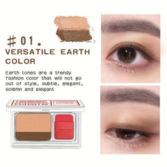Pearly Two Tone Eyeshadow Palette Fast Makeup Durable Waterproof Gradient
