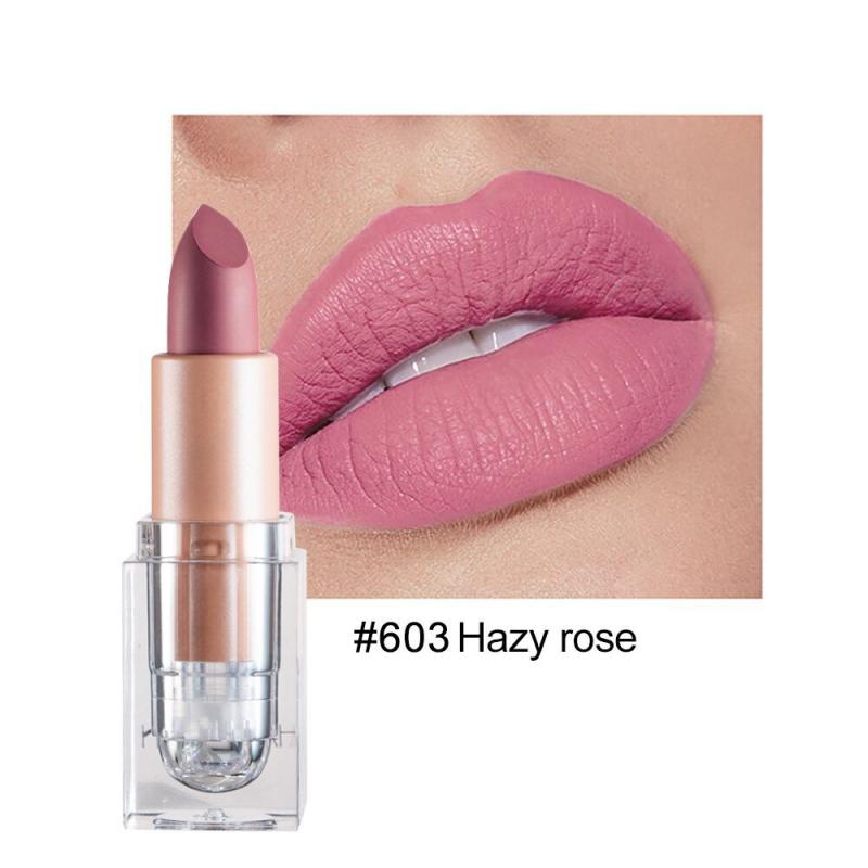 Long Lasting Matte Lipstick in 12 Colors Nude Bean Sand Powder