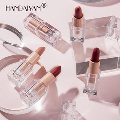 Long Lasting Matte Lipstick in 12 Colors Nude Bean Sand Powder