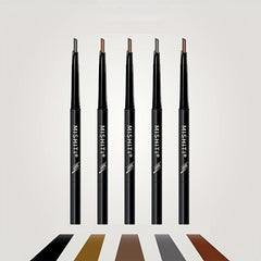 Double Ended Eyebrow Pencil with Brush, Waterproof, Auto Rotating, 5 Colors