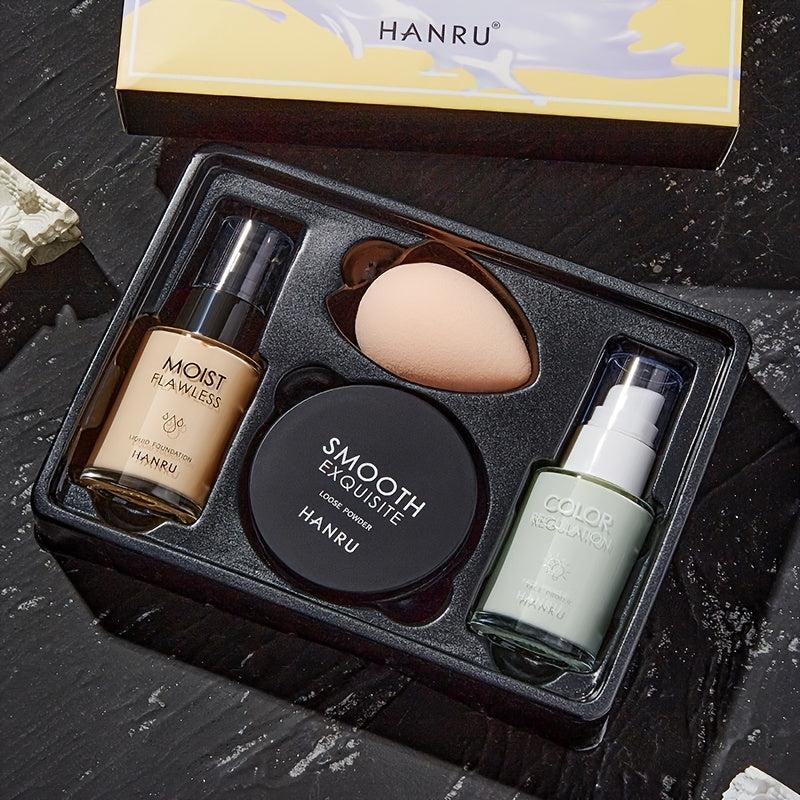 4 Pack Isolation Liquid Foundation Concealer Loose Powder Set