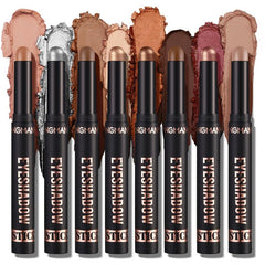 Waterproof Eyeshadow Sticks Set: Shimmer & Matte Neutral Brown Pencil Crayons