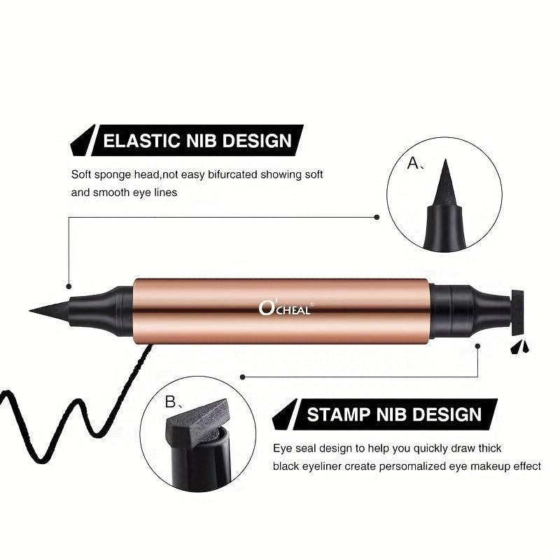 1pc 5 08cm Eyeliner Stamp Pencil Waterproof Double-ended Liquid Eye Liner Pen