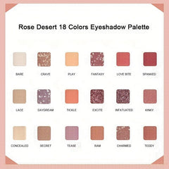 Desert Rose Eyeshadow Palette - 18 Colors Multicolor Makeup