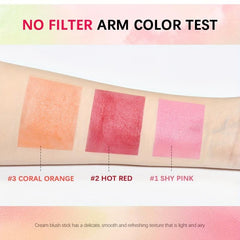 Multifunctional Blush Stick Cream - Silky Blush Rouge Red Pink