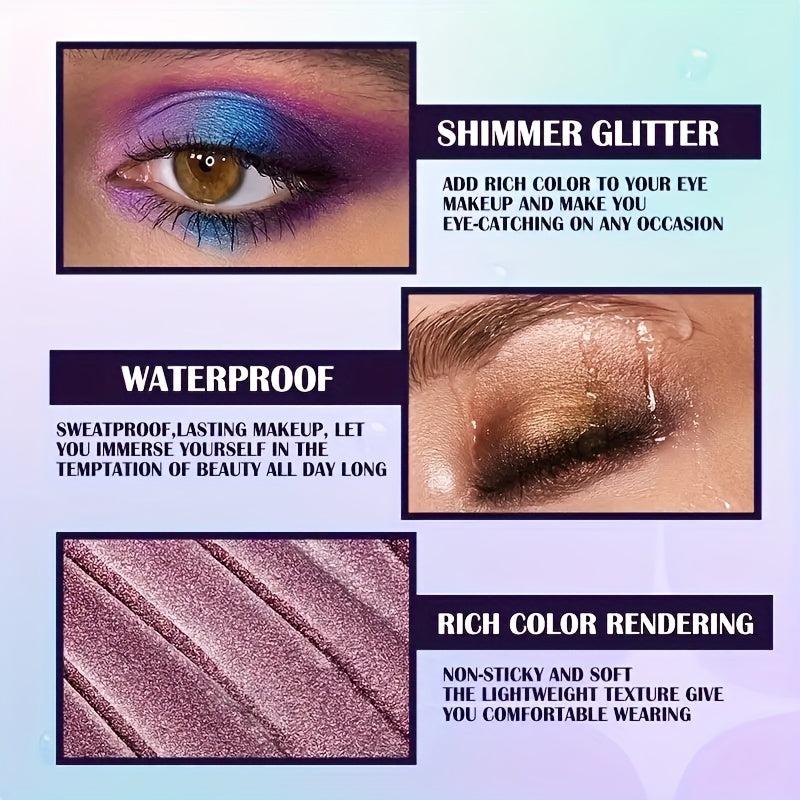 12 Colors Liquid Eyeshadow Stick Matte Shimmer Glitter Waterproof Smokey Makeup