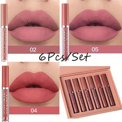 6 Pcs Waterproof Lipstick Set Long Lasting Moisture for Women