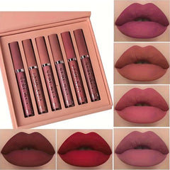 6 Pcs Waterproof Lipstick Set Long Lasting Moisture for Women