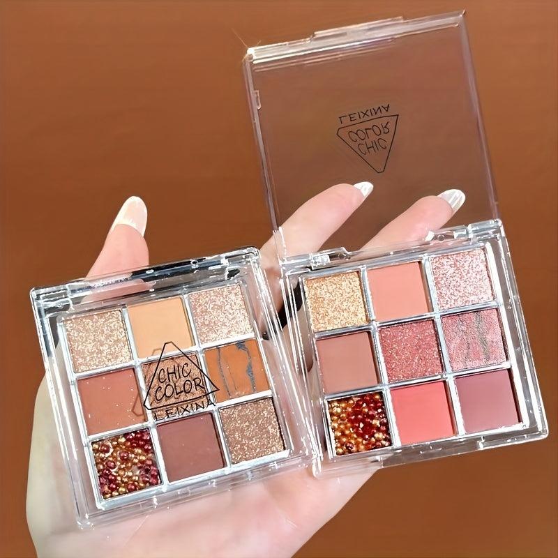 9 Colors Glitter Eyeshadow Palette for Daily Makeup