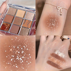 9 Colors Glitter Eyeshadow Palette for Daily Makeup