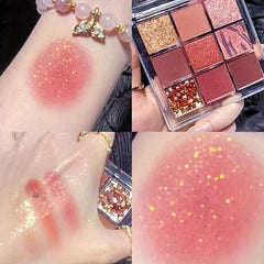 9 Colors Glitter Eyeshadow Palette for Daily Makeup