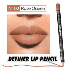 Matte Lip Liner Set - 16 Colors Wooden Lipstick for Contouring