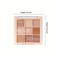 9 Shade Earth Tone Eyeshadow Palette Matte & Sequins Finish