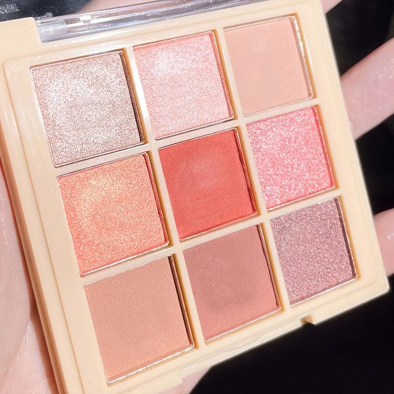 9 Shade Earth Tone Eyeshadow Palette Matte & Sequins Finish