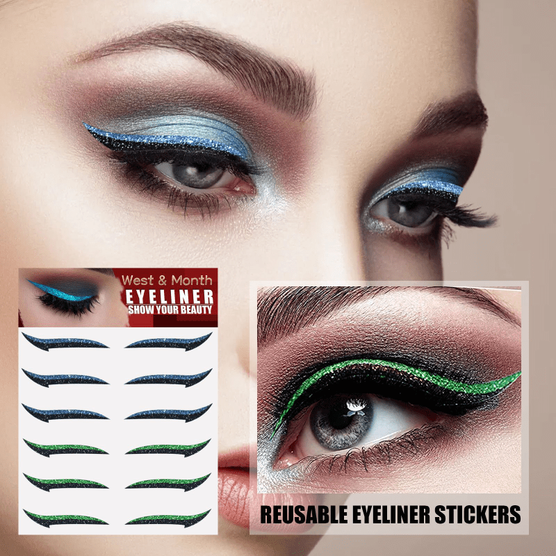 Reusable Glitter Eyeliner Stickers Lazy Eye Makeup Tool