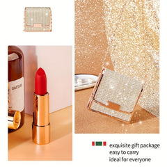 Matte Lipstick Set Long Lasting Waterproof Smudge Proof Retractable Red Lipstick