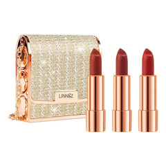 Matte Lipstick Set Long Lasting Waterproof Smudge Proof Retractable Red Lipstick
