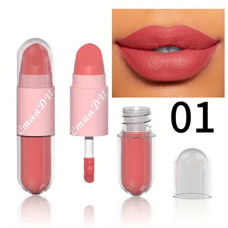 2-in-1 Lipstick Lip Gloss Set Waterproof Long Lasting Matte Finish Lip Makeup