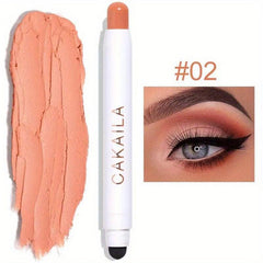 12-Color Eyeshadow Stick Matte Glitter Creamy Texture Eye Brightening Pen