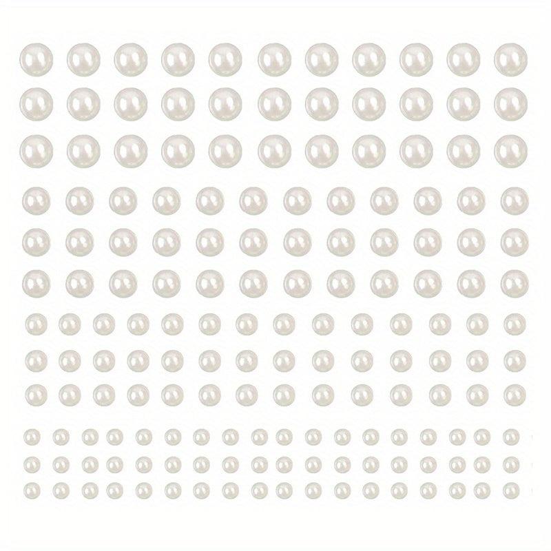 Sparkling Pearl Stickers for Hair Nails & DIY Crafts - 4 Sizes Flat Back Pearls
