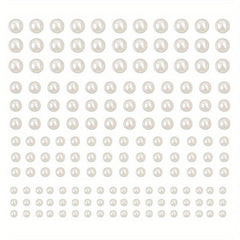 Sparkling Pearl Stickers for Hair Nails & DIY Crafts - 4 Sizes Flat Back Pearls