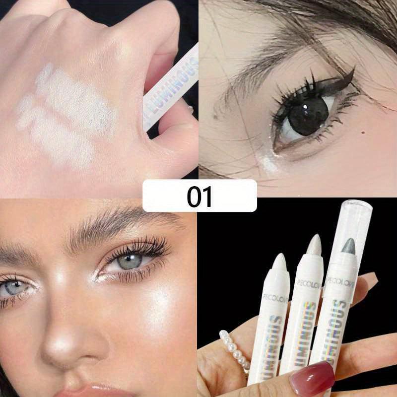 Glitter Silvery Eyeshadow Pen Waterproof Shimmer Matte Eyelid Under Crease Stick