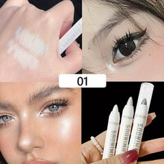 Glitter Silvery Eyeshadow Pen Waterproof Shimmer Matte Eyelid Under Crease Stick