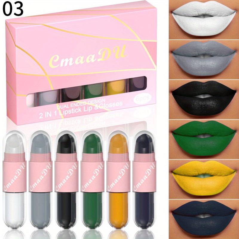 6-Piece Waterproof Matte Lip Gloss Set for Flawless Makeup