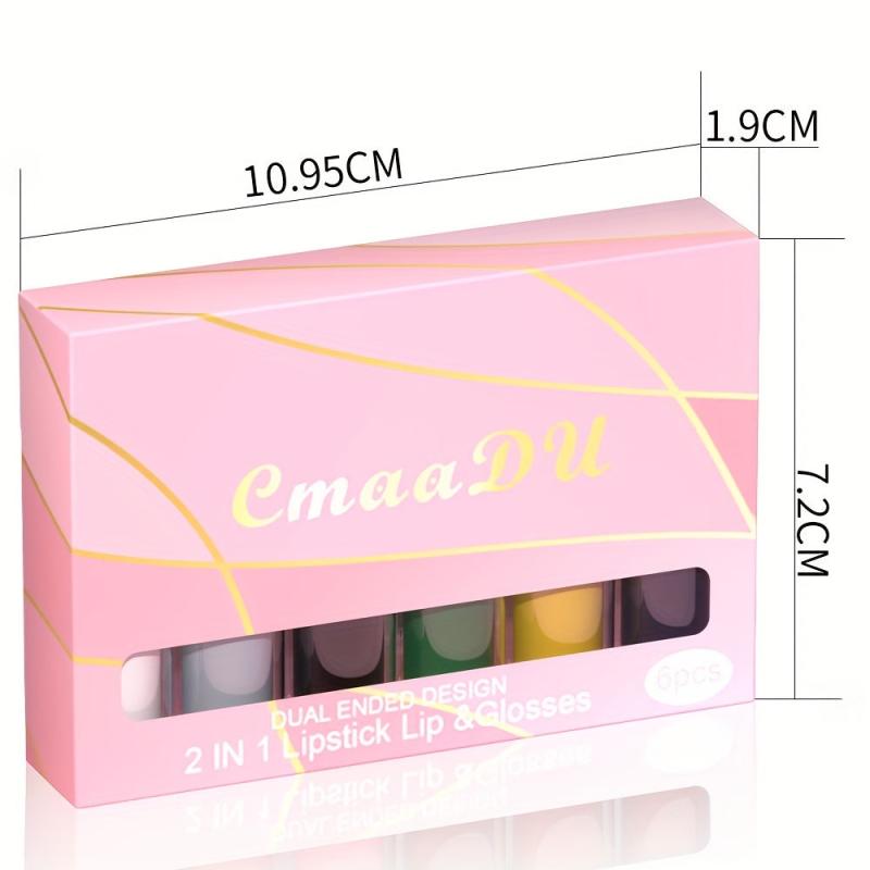 6-Piece Waterproof Matte Lip Gloss Set for Flawless Makeup