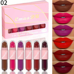 6-Piece Waterproof Matte Lip Gloss Set for Flawless Makeup