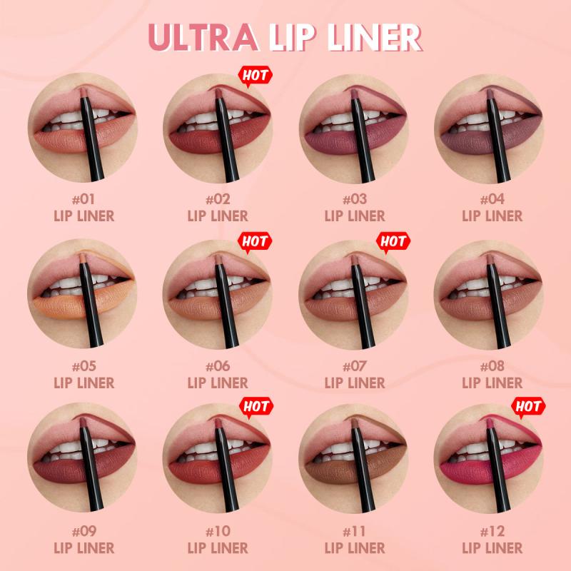 Waterproof Matte Lip Liner Pen Set Long Lasting Makeup