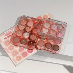 12 Colors Love Heart Eyeshadow Palette Matte Shimmer Brown Pink Orange