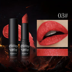 Glitter Sparkling Lipstick Metallic Finish Lip Makeup for Women