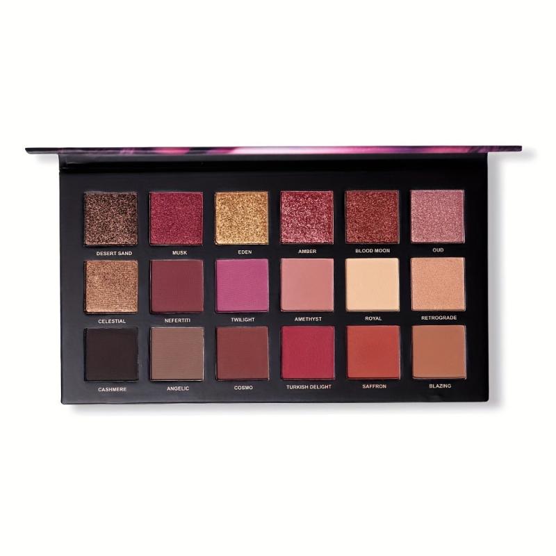 18-Color Eyeshadow Palette Matte Shimmer Metallic Glitter Blendable Long Lasting